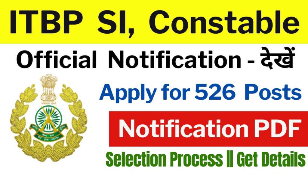 ITBP SI, Constable & Head Constable Recruitment 2024