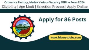 Ordnance Factory, Medak Various Vacancy Offline Form 2024