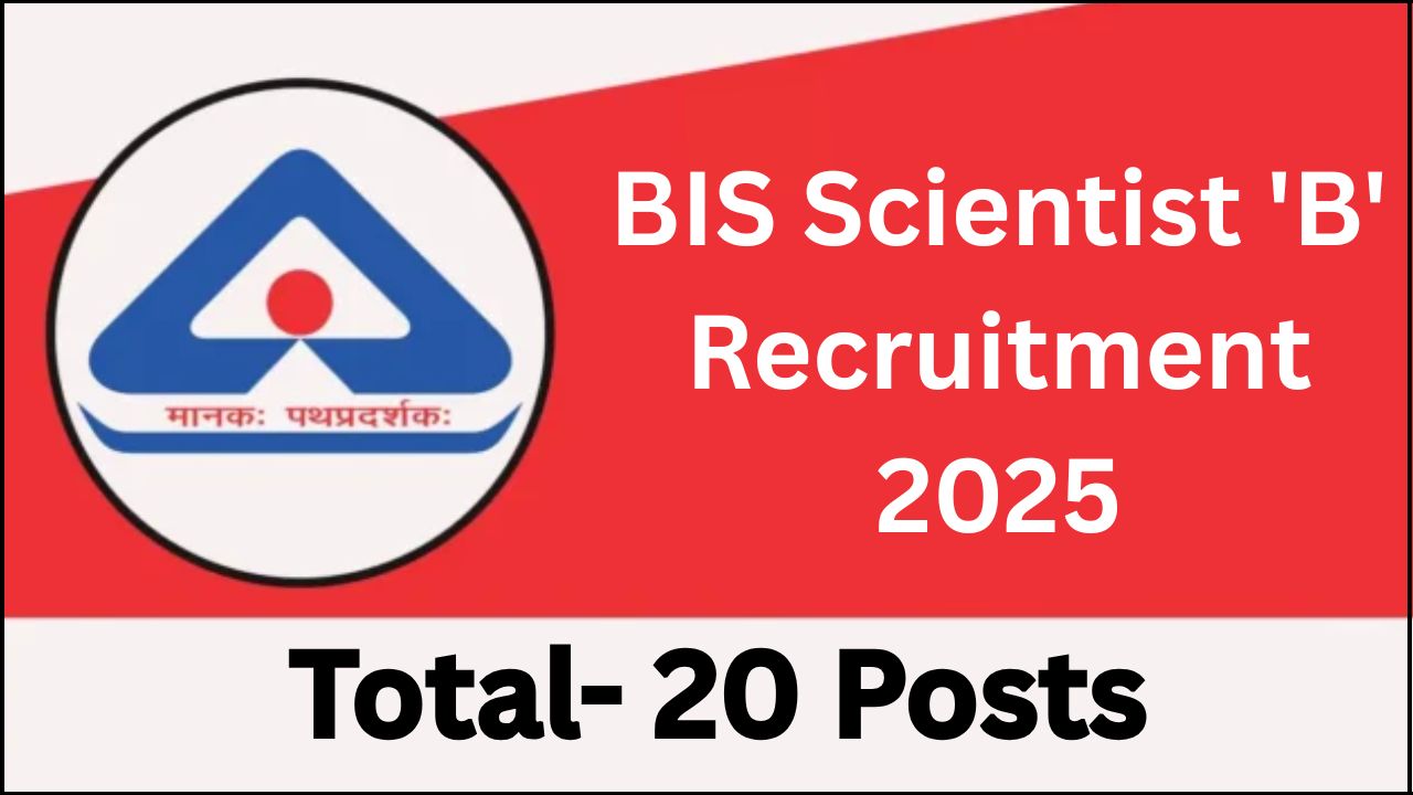 BIS Scientist 'B' Recruitment 2025