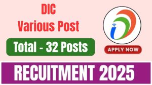 DIC Various Post Recruitment 2025