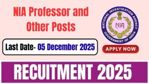 NIA Professor & Other Posts Recruitment 2025